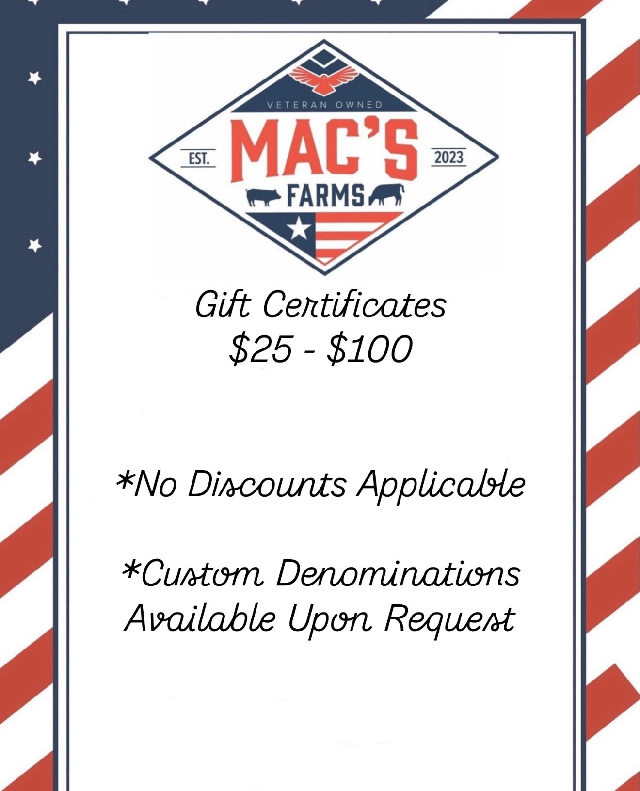 Mac's Farms Gift Certificate